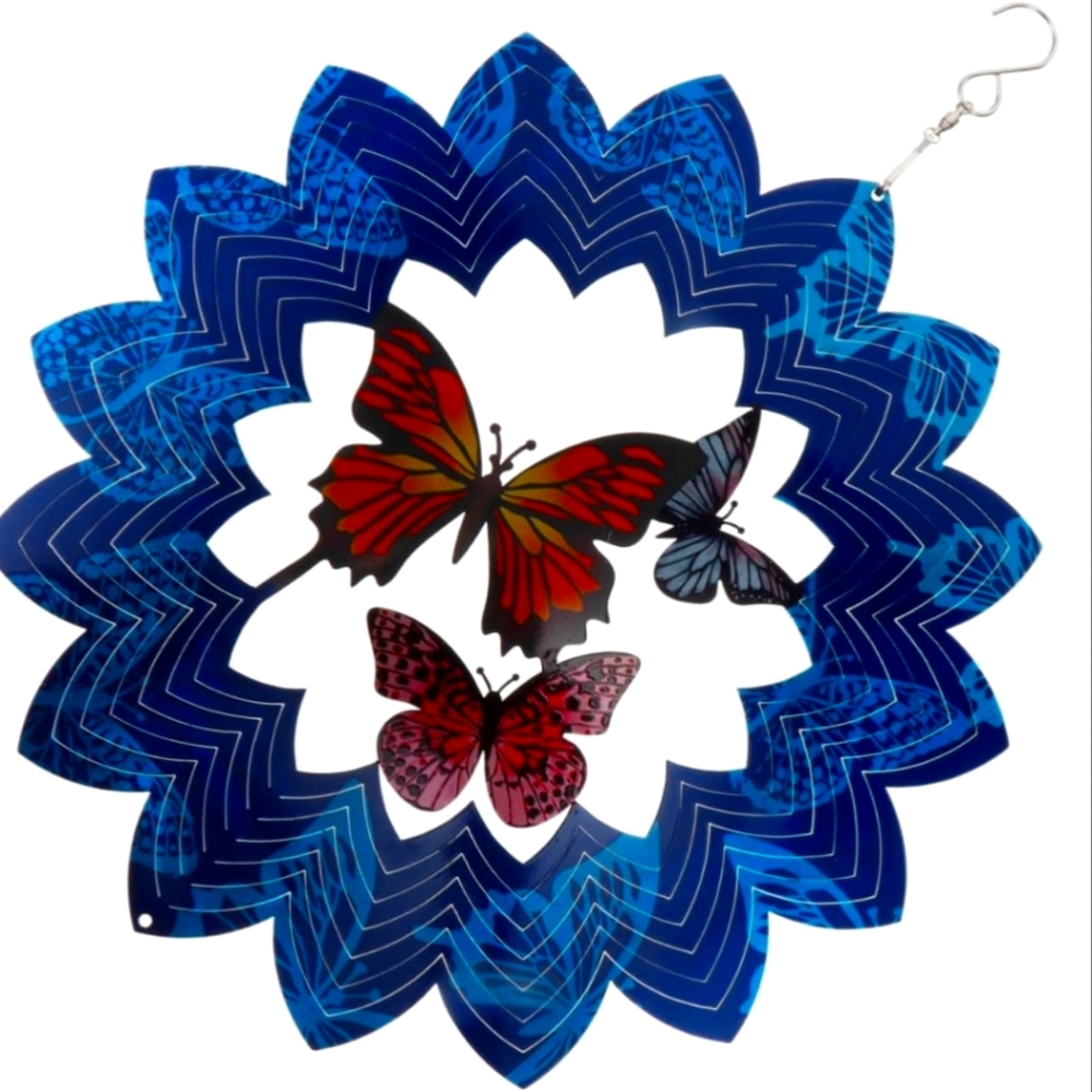 Butterfly Metal Wind Spinner, Rotating